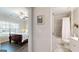 Bedroom and bathroom featuring contemporary fixtures and finishes at 100 Maple Leaf Rd, Sharpsburg, GA 30277