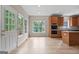 Kitchen view showing the door to a deck and stainless steel appliances at 1429 Kentmire Court, Locust Grove, GA 30248