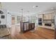 Kitchen features an island with granite countertops and stainless-steel appliances with hardwood floors at 2265 Venture Dr, Marietta, GA 30062