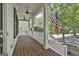 Spacious front porch with wood floor and American flag at 100 Concord Ct, Fayetteville, GA 30214