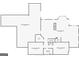 Basement floor plan showing finished and unfinished areas, including a bar and bathroom at 9274 Betony Wood Trl, Jonesboro, GA 30236