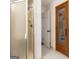 Bathroom with glass enclosed shower and access to decorative sauna at 1875 Bernice Dr, Cumming, GA 30041