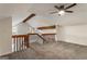 Lofted bedroom with high ceilings, carpeted floor, ceiling fan and lots of natural light at 1875 Bernice Dr, Cumming, GA 30041