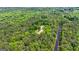 Aerial view of a serene single-Gathering home surrounded by a dense canopy of trees, near a quiet paved road at 130 Brooklet Way, Brooks, GA 30205