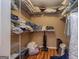 Walk-in closet with shelving, featuring hardwood floors and space for storage at 130 Brooklet Way, Brooks, GA 30205