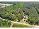 Aerial view of a residence nestled among a canopy of trees in a large lot at 3499 S Ola Rd, Locust Grove, GA 30248
