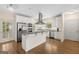 Well-equipped kitchen featuring stainless steel appliances, island, and white cabinetry at 2058 Sewanee Ct, Villa Rica, GA 30180
