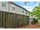 Backyard with privacy fence, green trees and blue sky at 547 Se Tufton Se Trl, Atlanta, GA 30354