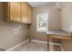 This laundry room features overhead cabinets, a countertop and utility sink hookups at 1118 Sequoia Trl, Mcdonough, GA 30252