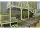 View of the back porch featuring a sitting area, greenery, and backyard access from the house at 770 River Cove Dr, Dacula, GA 30019