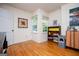 Bright dining area with hardwood floors and a seamless flow to the kitchen at 527 W Church St, Villa Rica, GA 30180