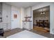 Cozy kitchen with ample cabinet space with easy access to the dining room for convenient Gathering dinners at 527 W Church St, Villa Rica, GA 30180