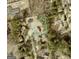 Aerial view showcasing the property's location, lot size, and surrounding neighborhood layout at 105 Harris Ct, Stockbridge, GA 30281