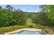 Pool with slide features an incredible view of the backyard landscaping at 1212 Lee Whatley Dr, Lithonia, GA 30058
