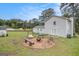 The backyard boasts a fire pit area, perfect for outdoor gatherings and relaxation at 1125 Babbs Mill Rd, Hampton, GA 30228