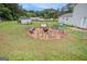 Backyard showcasing a fire pit area surrounded by seating, ideal for outdoor entertainment and relaxation at 1125 Babbs Mill Rd, Hampton, GA 30228