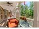 Relaxing screened-in porch with comfortable seating and view of the backyard at 2294 Hollonville Rd, Brooks, GA 30205