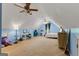 Large bedroom with carpet, vaulted ceiling and two ceiling fans at 2294 Hollonville Rd, Brooks, GA 30205