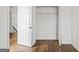 Spacious closet with modern shelving and wood-look laminate flooring at 3652 Platina Park Ct, Decatur, GA 30034