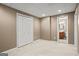 Finished basement with carpet, recessed lighting, and a full bathroom at 126 Ardenlee Dr, Peachtree City, GA 30269