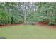 Sprawling green backyard with mature trees and a wood fence at 120 Hamilton Glen Ct, Fayetteville, GA 30215