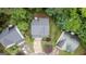 Aerial view of the property showing the roof, landscaping, and surrounding neighborhood at 2022 Maple Ridge, Acworth, GA 30101