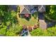 Aerial view of backyard featuring landscaped yard and pool at 110 Woodland Rd, Fayetteville, GA 30214