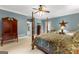 Main bedroom featuring carpeted floor, neutral paint and ceiling fan at 110 Woodland Rd, Fayetteville, GA 30214