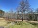 Lawn with mature tree. Lake view beyond a bare tree line at 637 Lakeview Dr, Newborn, GA 30056
