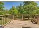 Outdoor deck with wooden railing, perfect for relaxation, overlooking a grassy field at 637 Lakeview Dr, Newborn, GA 30056