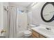 Cozy bathroom with a combined tub and shower, a toilet, and a vanity with a sink at 1152 Sunday Ln, Jonesboro, GA 30238