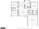 First floor plan featuring a kitchen, bedrooms, living room, dining room, bathrooms, foyer, laundry room and garage at 1152 Sunday Ln, Jonesboro, GA 30238