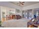 Open concept space showcases a kitchen, living and dining area with bar stool seating at 4180 Mount Paran Dr, Social Circle, GA 30025