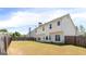 Large, fenced backyard with green grass, perfect for outdoor activities and Gathering fun at 2805 Topaz Rd, Riverdale, GA 30296