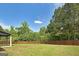 Lush backyard featuring a privacy fence and mature trees at 5016 Brass Ct # 195, Locust Grove, GA 30248