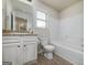 Bathroom features a single vanity and a combined shower and bathtub at 5016 Brass Ct, Locust Grove, GA 30248