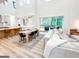 Airy living space with vaulted ceilings leads to an open kitchen and outdoor porch area at 3180 Lee Dr, Buford, GA 30518