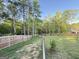 Backyard features include grass, trees, and a wooden fence at 227 Wet Wood Ct, Fairburn, GA 30213