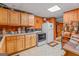 Functional kitchen features laminate countertops, appliances, and wooden cabinets offering storage and workspace for meal preparation at 1813 Freeman Rd, Jonesboro, GA 30236