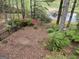 View of the home's backyard highlighting the lush landscaping and flowering azaleas at 5028 Chapel Lake Cir, Douglasville, GA 30135