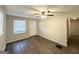 Cozy living room featuring modern flooring, neutral paint and bright window at 250 Glenrose Sw Cir, Atlanta, GA 30354