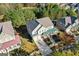 Two-story house with well-kept landscaping and a two-car garage surrounded by lush green trees in a neighborhood at 3213 Blackley Old Rd, Douglasville, GA 30135