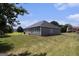 Spacious backyard view shows siding, roof, patio, and green lawn on a sunny day at 3634 Cape Ln, Conyers, GA 30013