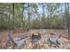 Cozy fire pit area with seating, perfect for outdoor entertaining in the trees at 3911 Peeksville Rd, Locust Grove, GA 30248