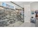 Modern shower with attractive tilework, a glass door, and a built-in niche at 3911 Peeksville Rd, Locust Grove, GA 30248