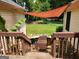 Damaged deck and fish pond at 350 Lakeview Dr, Brooks, GA 30205