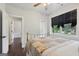 Bedroom featuring hardwood floors, a window and a bed at 411 Johnson Rd, Locust Grove, GA 30248