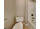 Compact bathroom with a toilet and shower-tub combo at 330 Bentleigh Station Dr, Acworth, GA 30101