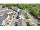 An aerial view showcasing a neighborhood with well-maintained homes and lush landscaping at 4760 Highside Way, Smyrna, GA 30082