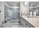Modern bathroom showcasing a walk-in shower and vanity with dual sinks, providing a spa-like experience at 4760 Highside Way, Smyrna, GA 30082